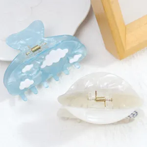 Molla per capelli in acrilico con nuvola e strass brillanti per lo styling quotidiano delle donne.