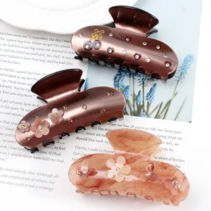 Dolce Pinza per Capelli in Acrilico con Strass Simpatica Clip per Capelli con Fiori e Fiocco Eleganti Accessori per Capelli alla Moda per Ragazze Donne
