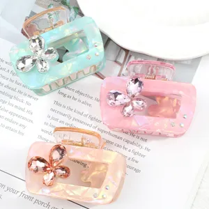 5.5cm Strass Farfalla Molletta Capelli Resina Squalo Clip Donne Eleganti Accessori Capelli
