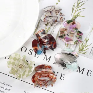 Set di mini mollette per capelli in acrilico, piccoli accessori geometrici retrò per donna.