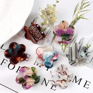 Mini mollette per capelli a fiore colorate accessori in acrilico pinze carine per donne