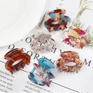 Set di mini mollette per capelli, simpatici accessori geometrici in plastica per donne e ragazze.