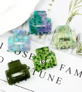 Morsetti per capelli geometrici cavi in acetato, accessori retro colorati per styling.