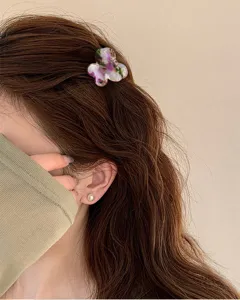 Mini molletta capelli fiore donna retro PVC accessori per capelli stile carino elegante.