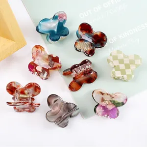 Mini mollette per capelli a farfalla set vintage colorato PVC accessori per capelli donna