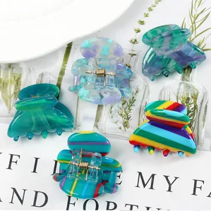 Mini mollette per capelli in acetato colorato carine pinze geometriche accessori giornalieri