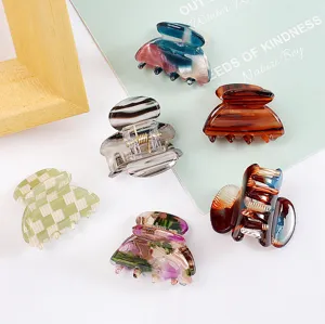 Mini pinces à cheveux en acrylique géométrique vintage accessoires pour coiffure quotidienne
