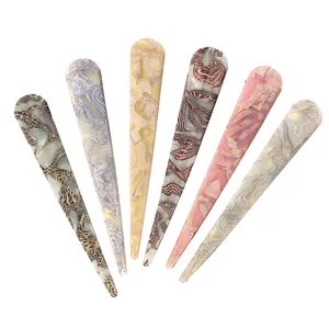 Fermaglio per Capelli a Becco d'Anatra in Acrilico da Donna Elegante Fermaglio per Capelli con Textur di Marmo Geometria Corno Accessori per Capelli Quotidiani