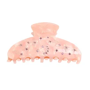 Molletta per Capelli in Acetato con Strass Rosa Accessorio Capelli Vista Principale.