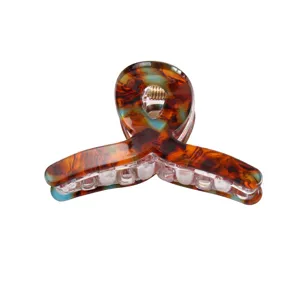 Molla per capelli in acrilico tartarugato vintage forma a fiocco accessorio donna