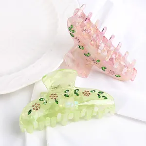 Eleganti mollette per capelli in acetato con strass brillanti per acconciature quotidiane.
