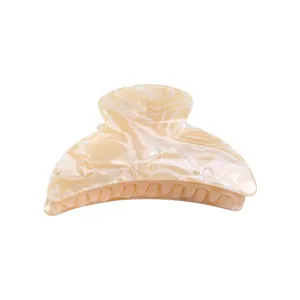 Molla per capelli marmo beige da donna, pinza per capelli in acrilico antiscivolo per styling.
