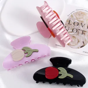 Molla per capelli tulipano grande acrilico simpatico accessori capelli donna moda