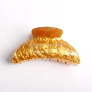 Molla per capelli in acrilico ambrato, elegante fermaglio antiscivolo per styling.