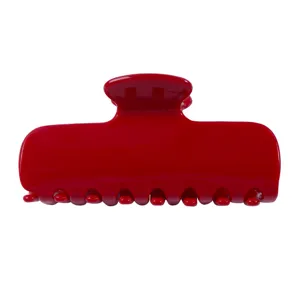 Molla per capelli rossa acetato accessorio minimalista da donna styling elegante.