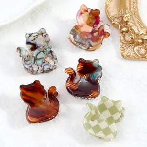 Mini Mollette per Capelli a Forma di Gatto in PVC per Donna Ragazza Piccoli Artigli Geometrici Accessori per Capelli