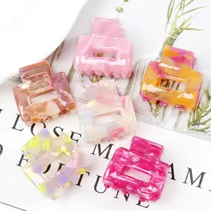 Set di mollette per capelli geometriche in acetato colorato, eleganti accessori mini.