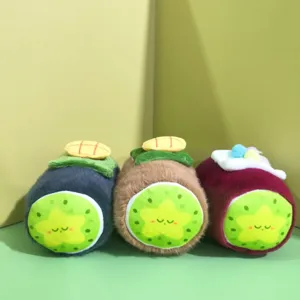 Cute plush roll bread pendant keychain cartoon fruit Swiss roll toy doll backpack charm