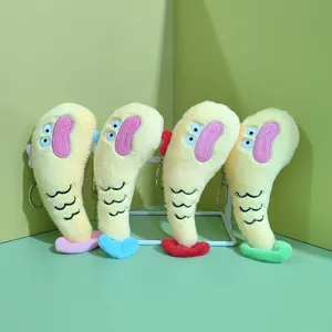 Süßer Cartoon Fisch Plüschtier Schlüsselanhänger, weiche Stofftier Tasche Anhänger Detail.