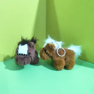 Cute plush horse keychain pendant plushie toy bag charm cute animal gift accessory