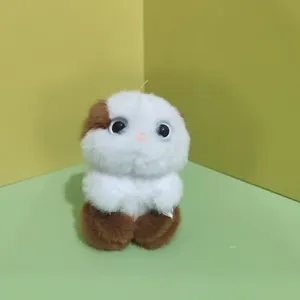 Schattige pluizige kat pluche hanger, zacht knuffeldier voor tassen en sleutels.