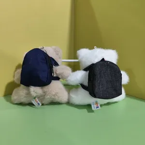 Süßer Rucksack Bär Plüschtier Puppe weich ausgestopft Tier Schlüsselanhänger Anhänger.