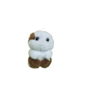 Schattig pluizig kitten pluche hanger, mooie tas charm sleutelhanger zachte pop voor kado