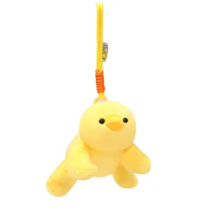 Yellow plush chick bag charm cute stuffed animal pendant fluffy backpack accessory toy