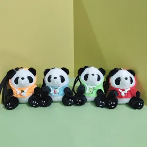 Cute panda plush toy pendants wearing colorful hoodies, perfect bag hanging accessories and gifts.