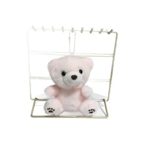 Schattige roze pluche beren sleutelhanger, zachte knuffel pop tas charm voor dagelijks gebruik.