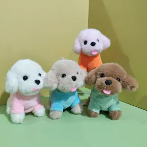 Cute dressed teddy dog plush toy doll keychain pendant fluffy bag charm soft stuffed animal