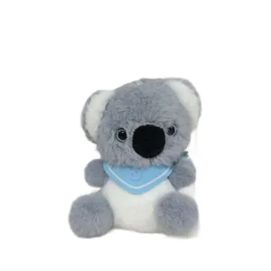 Süßes graues Plüsch Koala Spielzeug Anhänger flauschiges Stofftier Tasche Charm Schlüsselring