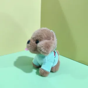 Cute plush teddy dog keychain bag pendant soft toy doll keyring for children daily decoration style.
