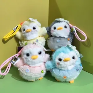 Carino Pinguino Peluche Giocattolo Animale Imbottito Bambola Cartone Animato Gonna in Tulle Ciondolo Borsa Portachiavi