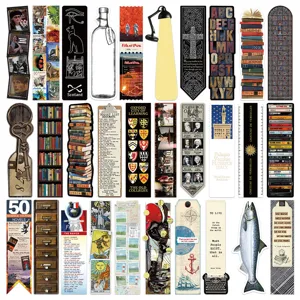Set of 30 vintage creative paper bookmarks literary art reading page markers for books stationery
