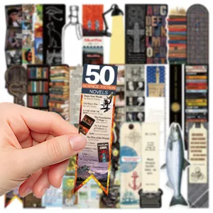 Sci-fi novels bookmark detail, paper reading page marker stationery for book lovers and students.