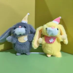 Colgante de peluche de conejo visón esponjoso con orejas grandes para decorar bolsos.