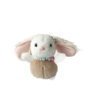 Schattige pluche konijn hanger sleutelhanger met parelketting zacht knuffeldier tas bedel