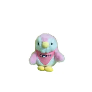 Simpatico pinguino di peluche soffice con sciarpa rosa, morbido ciondolo borsa e portachiavi.