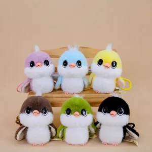 Cute Stuffed Tit Bird Plush Toy Pendant Soft Animal Doll Keychains Birthday Gift Companion Bag Decor