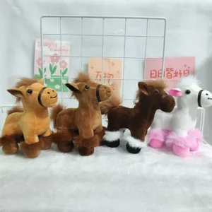 Cute plush horse pendant keychain simulation pony doll soft stuffed bag accessory toy.