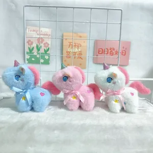 Simpatico unicorno peluche giocattolo ciondolo bambola portachiavi opzione multicolore