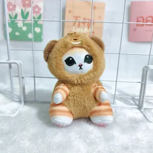 Lindo gato transformado de peluche colgante llavero muñeca de peluche adorno de bolso