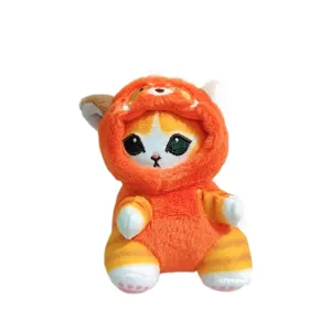 Lindo peluche gato colgante juguete suave naranja capucha gatito bolso llavero muñeca accesorio