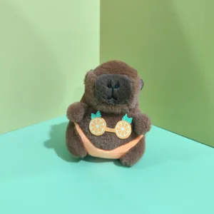 Cute bikini capybara plush toy pendant, soft stuffed animal bag charm and lovely keychain doll.