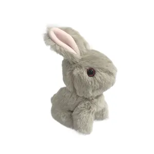 Cute grey plush simulation rabbit pendant keychain stuffed animal bag hanging ornament