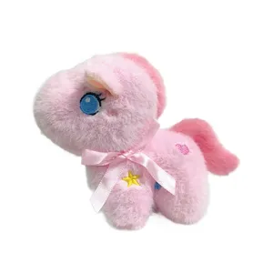 Simpatico giocattolo peluche unicorno rosa carino, morbido portachiavi animale per borsa.