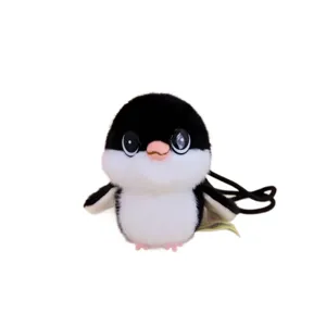 Cute plush penguin doll pendant soft fluffy animal toy keychain for bag decoration