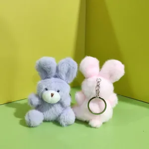 Süßer flauschiger Hase Schlüsselanhänger Plüschtier Cartoon Puppe Tasche Anhänger Deko
