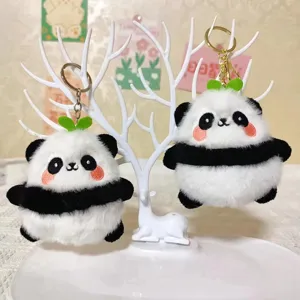 Süßer Cartoon Riesenpanda Plüsch Schlüsselanhänger flauschiger Rucksack Anhänger Geschenk